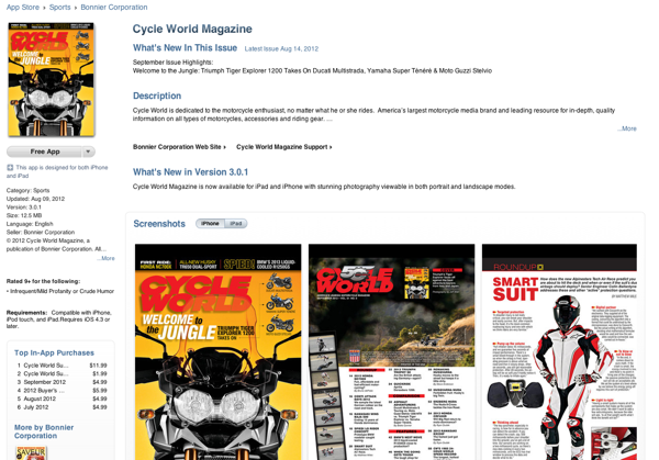 cw app itunes.png Cycle World's new iTunes app is a game changer