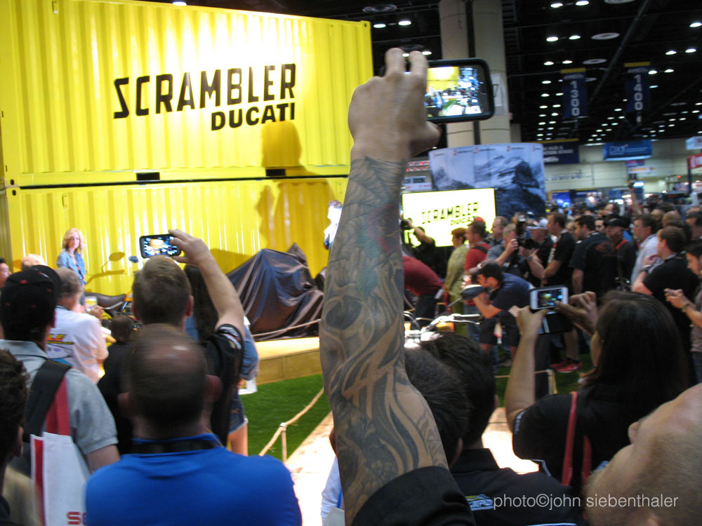 Ducati booth Scrambler reveal